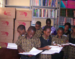 Driver Middle School students helped send a shipment of BFA books to Showers Educational Support Services in Nigeria.