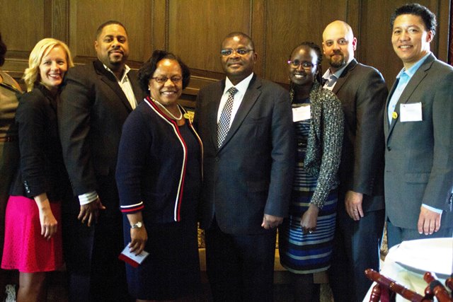 Ambassador Githae with former Minneapolis Mayor Sharon Sayles Belton and other representatives from Platinum Sponsor Thomson Reuters