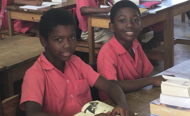 Students in Seychelles enjoy reading materials from a recent BFA shipment