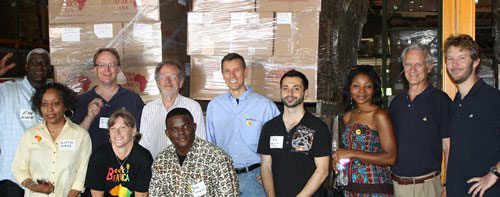 Books For Africa and Better World Books Folks celebrate at the open house at the BFA Atlanta warehouse on June 4, 2011.