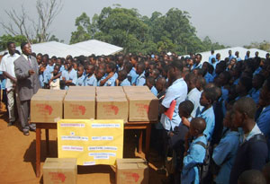 BFA books were delivered to the Government Bilingual Secondary and High School in Akum, Cameroon.