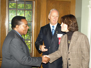 From left: H.E. Ambassador Dr. Augustine P. Mahiga of Tanzania, Kjell Bergh of Borton Overseas, and Congresswoman Betty McCollum.