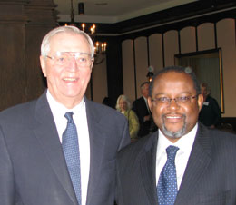 At BFA's annual fundraising luncheon 2009: Former Vice President Walter Mondale and the Honorable Ombeni Sefue, Tanzanian Ambassador to the U.S.