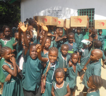 These students in Sierra Leone recently received BFA books.