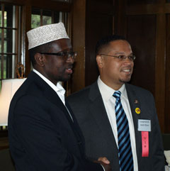 President Sheik Sharif Sheik Ahmed of Somalia and Congressman Keith Ellison at the Kilimanjaro Breakfast on October 3.