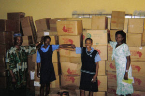 The BFA books arrive at Nigerian Christian Institute in Uyo.