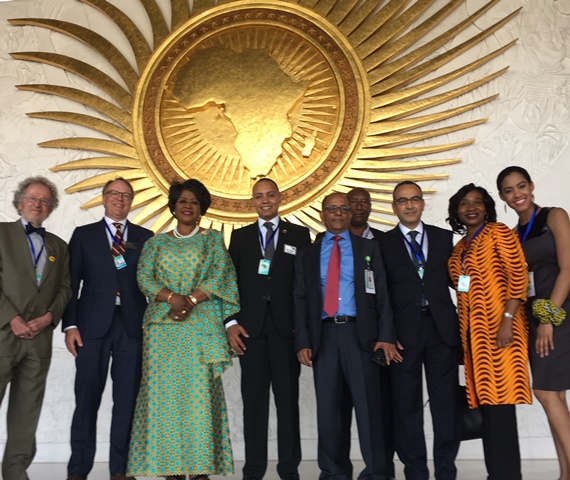 BFA delegation with Ambassador Chihombori-Quao and African Union officials in Addis Ababa, Ethiopia