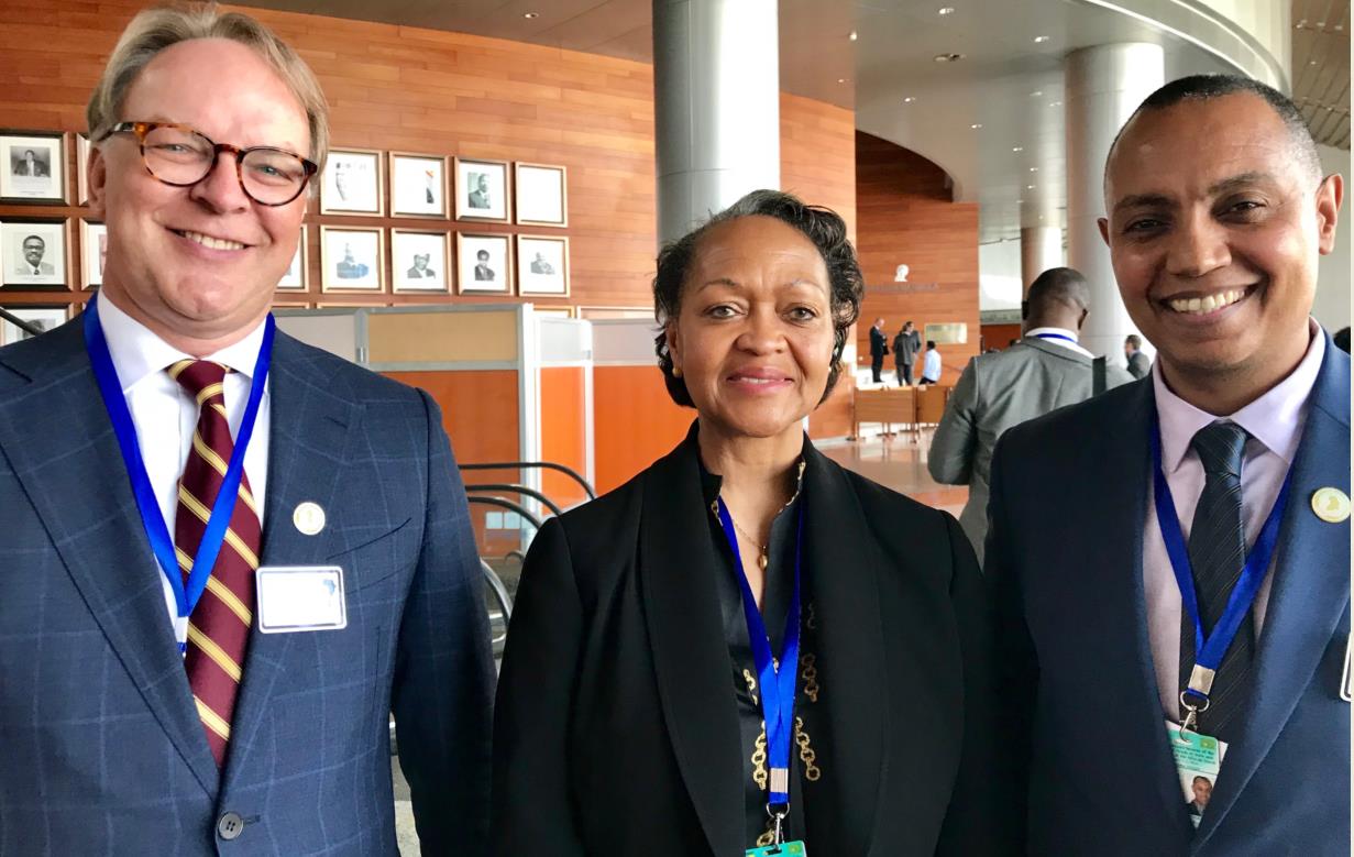BFA Executive Director Patrick Plonski, BFA Board President Jote Taddese, and President / CEO of the Corporate Council on Africa, Florie Liser, in Addis Ababa, Ethiopia